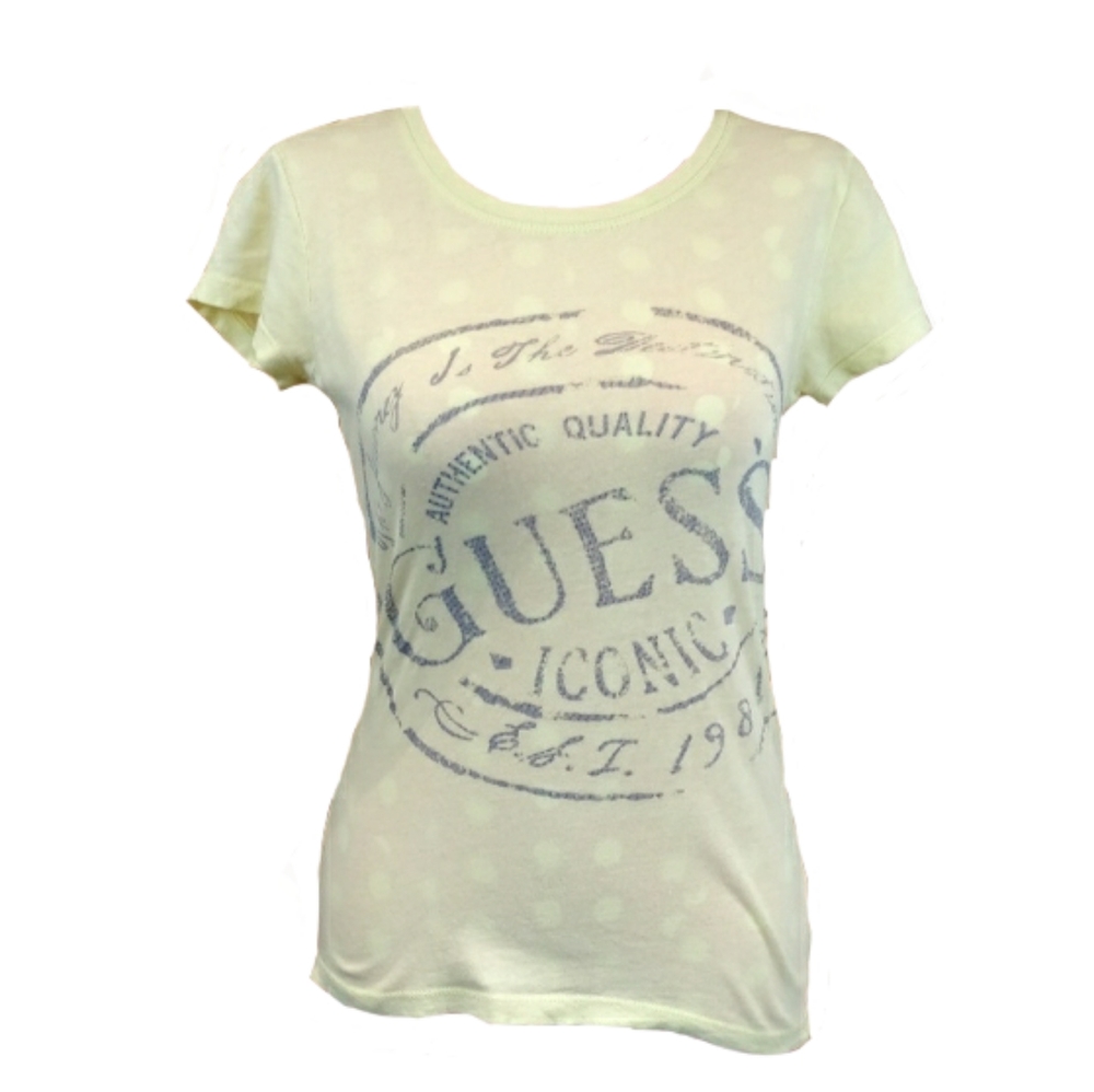 Guess Yellow Baby Tee Shirt XS